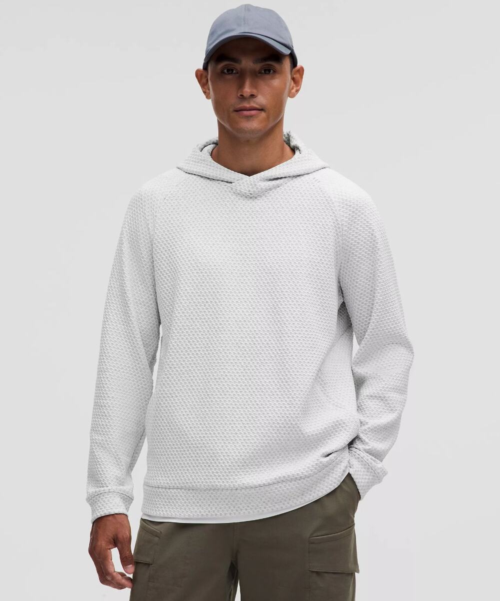 LULULEMON Honeycomb Double-Knit Hoodie Heathered Vapor Gray Sz S $148 {XX8}